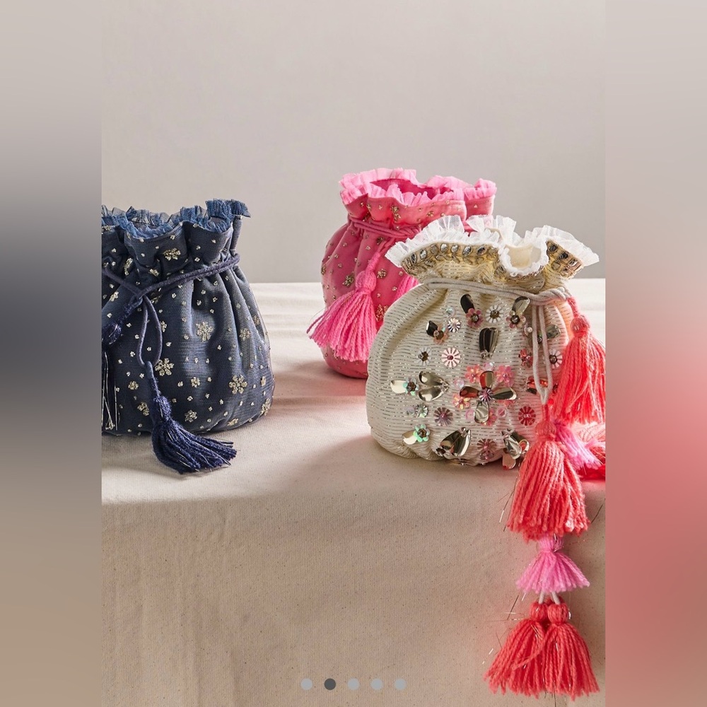 NWT FREE PEOPLE ONE SEASONS SPARKLE MINI GIFT SACK